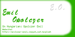 emil opolczer business card